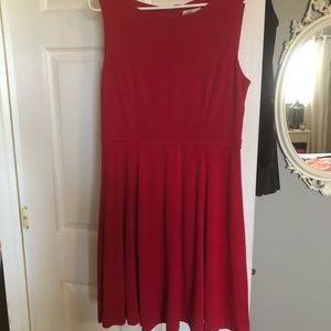 Soft red sleeveless A line dress